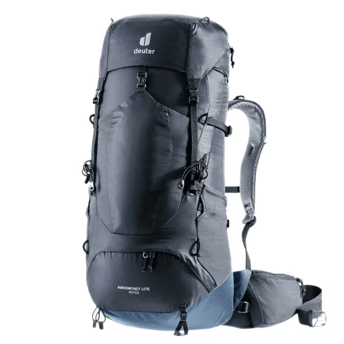 Dwukomorowy plecak turystyczny Deuter Aircontact Lite 40+10 - Black-Marine Szybka dostawa