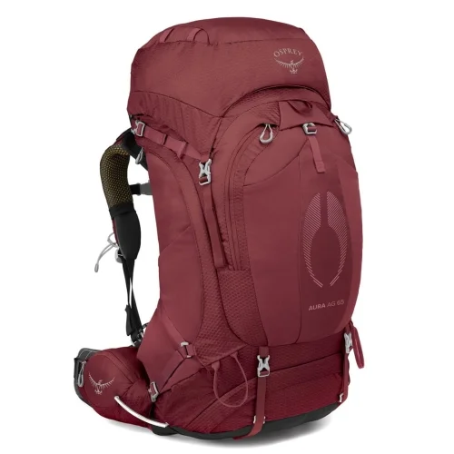 Premium Damski plecak turystyczny Osprey Aura AG 65 WM/L - Berry Sorbet Red