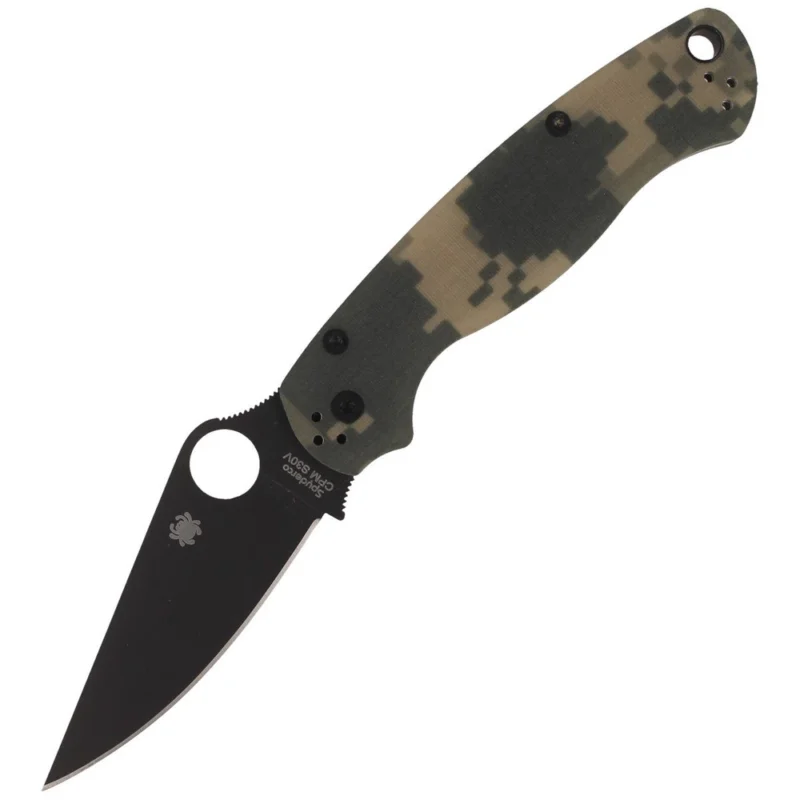 Do wyczerpania zapasów Nóż składany Spyderco Para Military 2 G-10 Camo, Black Blade - C81GPCMOBK2