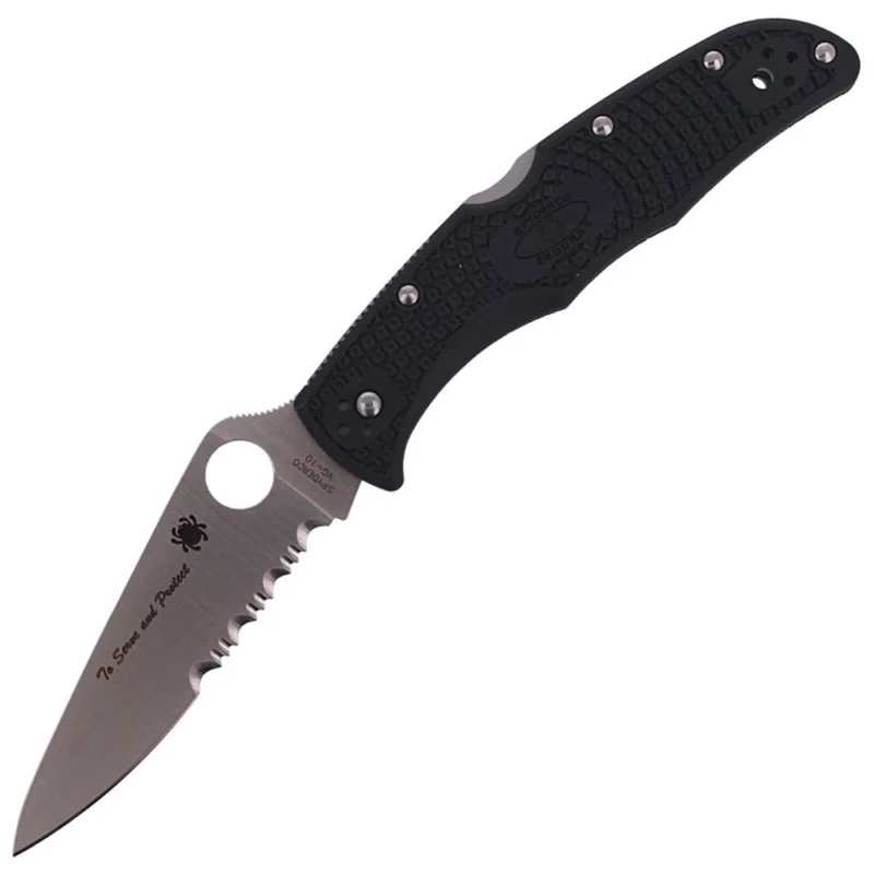 Kup teraz Nóż składany Spyderco Endura 4 Lightweight Thin Blue Line (C10FPSBKBL)