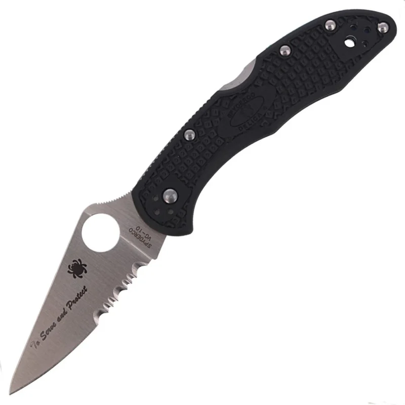 Ekspresowa dostawa Nóż składany Spyderco Delica 4 Lightweight Thin Blue Line (C11FPSBKBL)