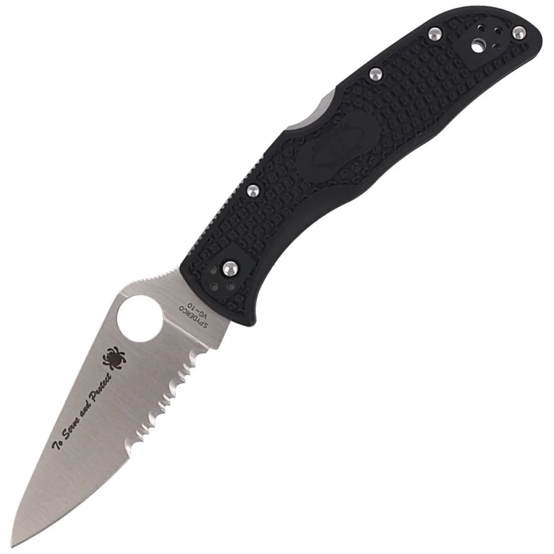 Obniżka ceny Nóż Spyderco składany Endela Lightweight Thin Blue Line (C243FPSBKBL)