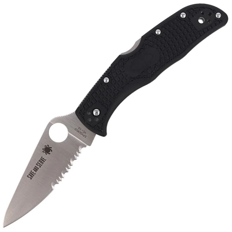 Łatwy zwrot Nóż składany Spyderco Endela Lightweight Thin Red Line (C243FPSBKRD)
