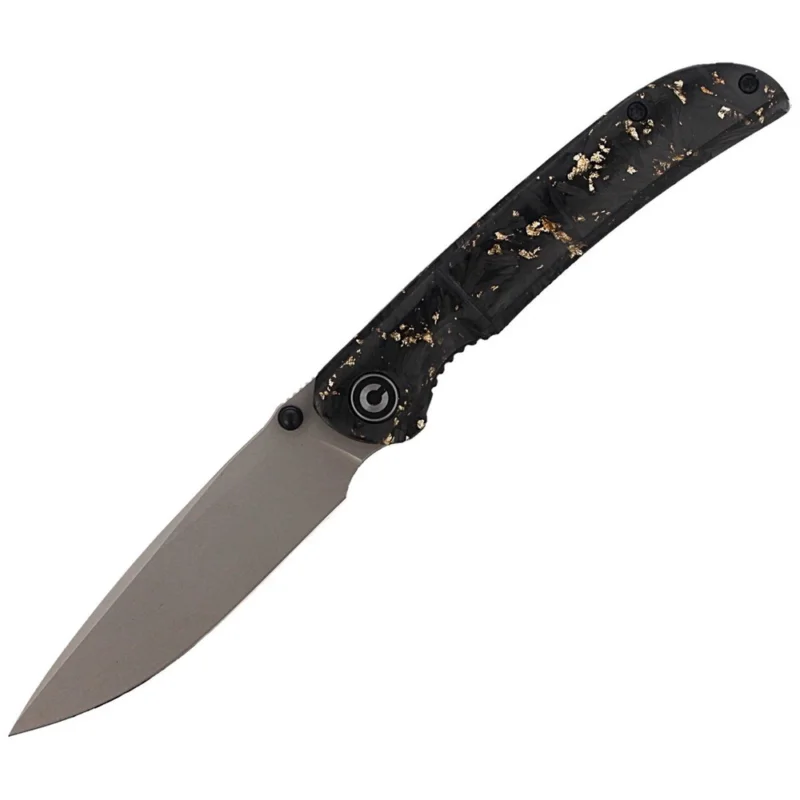 Premium Nóż CIVIVI Imperium Shredded Carbon Fiber / Golden Shred, Stonewashed Nitro-V (C2106A)