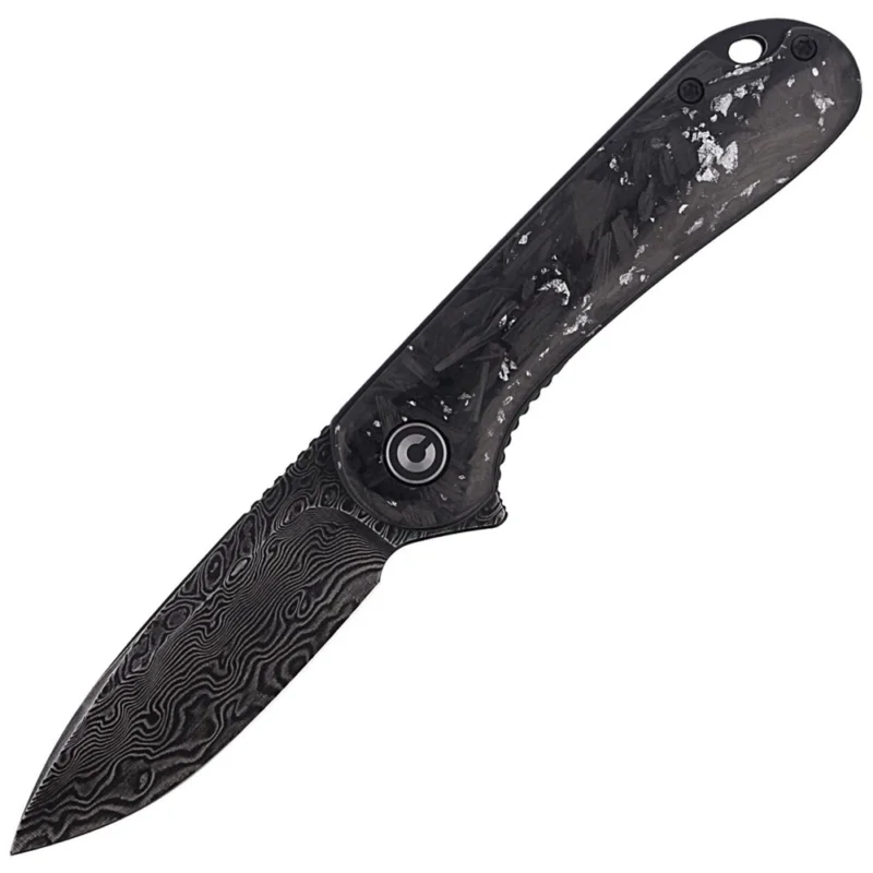 Nóż CIVIVI Elementum Flipper Shredded Carbon Fiber / Silvery Shred, Black Damascus (C907C-DS2) Wysoka jakość