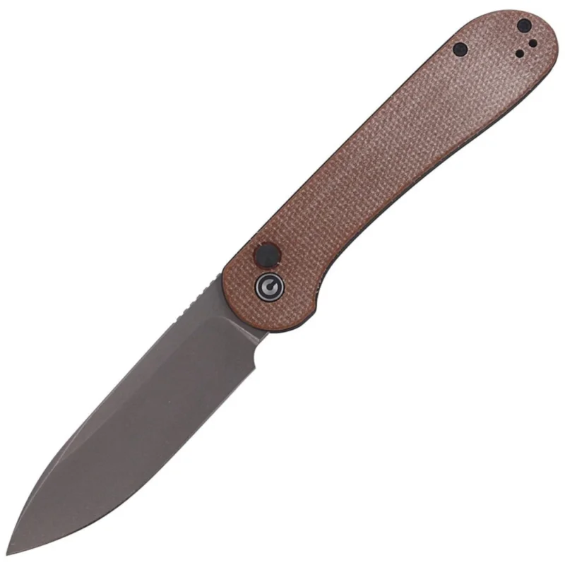 Nóż CIVIVI Button Lock Elementum Brown Micarta, Gray Stonewashed (C2103D) Darmowy zwrot