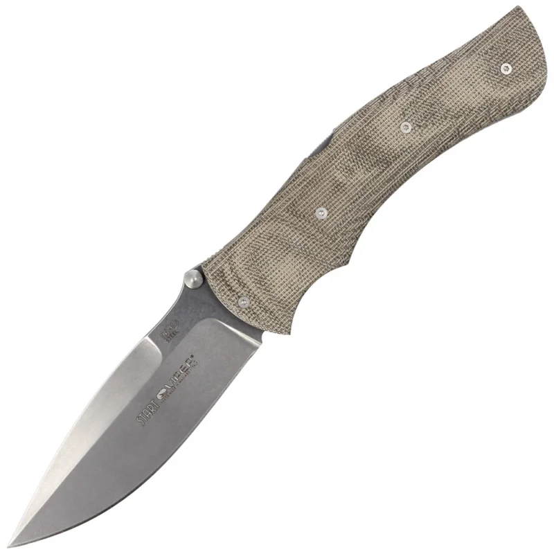 Do wyczerpania zapasów Nóż składany Viper Start CV Green Canvas Micarta, Stonewashed N690 by Fabrizio Silvestrelli (V5850CV)