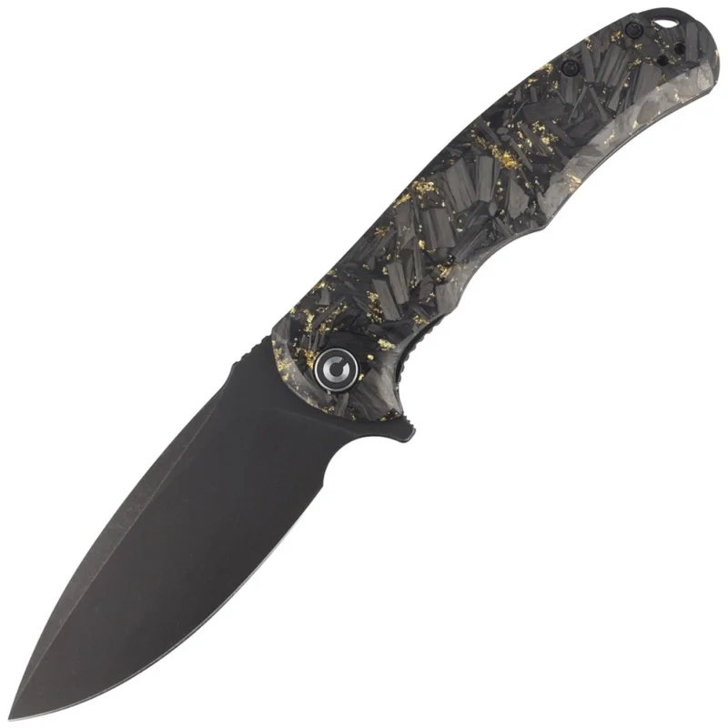 Nóż Civivi Praxis Black/Gold Shredded Carbon Fiber, Black Stonewashed 9Cr18MoV (C803J) Hit sprzedaży