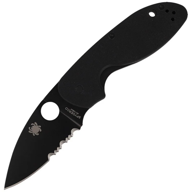 Popularny Nóż składany Spyderco Efficient G-10 Black / Black Blade Combination (C216GPSBBK)