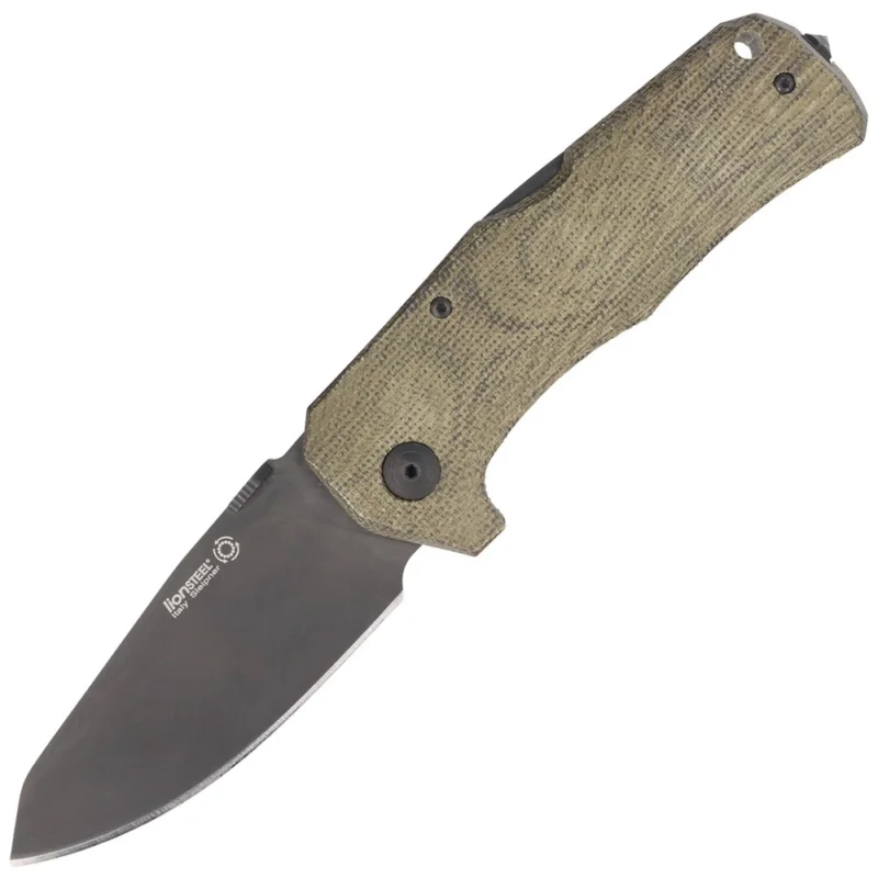 Niska cena Nóż składany LionSteel TM1 Green Canvas Micarta, Black Sleipner by Molletta (TM1B CVG)