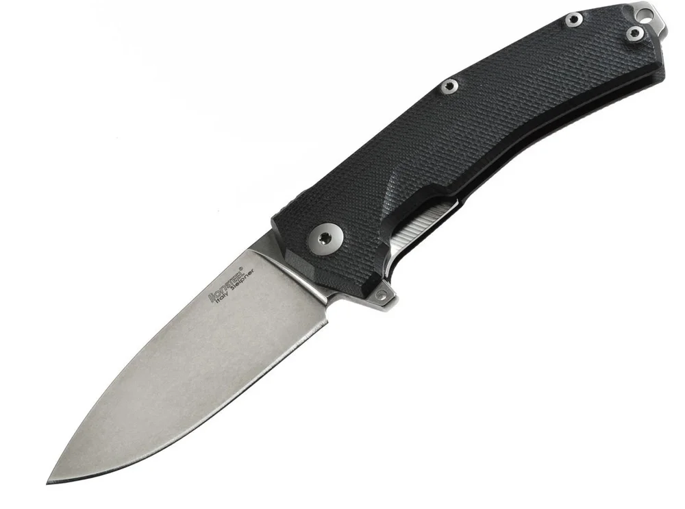 Nie przegap Nóż składany LionSteel KUR G10 Black, Stone Washed Blade (KUR BK)