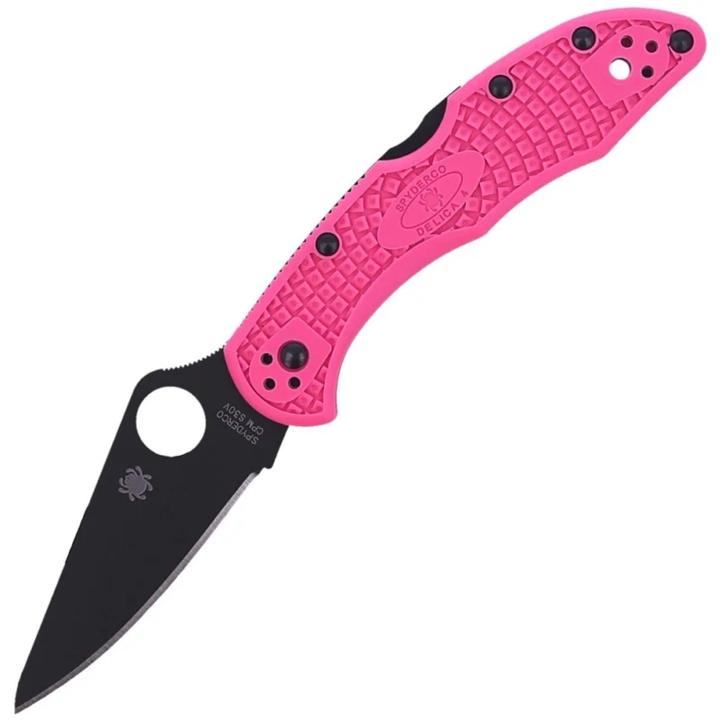 Tylko dziś Nóż składany Spyderco Delica 4 FRN Pink, Black Blade Plain (C11FPPNS30VBK)