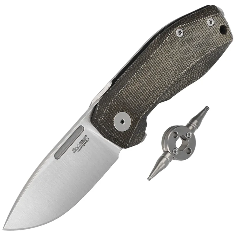 Oferta czasowa Nóż składany LionSteel Nano Green Canvas Micarta, Satin CPM MagnaCut (NA01 CVG)
