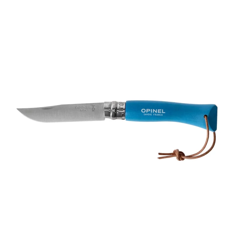 Darmowy zwrot Nóż Opinel Colorama 07 inox grab niebieski z rzemieniem