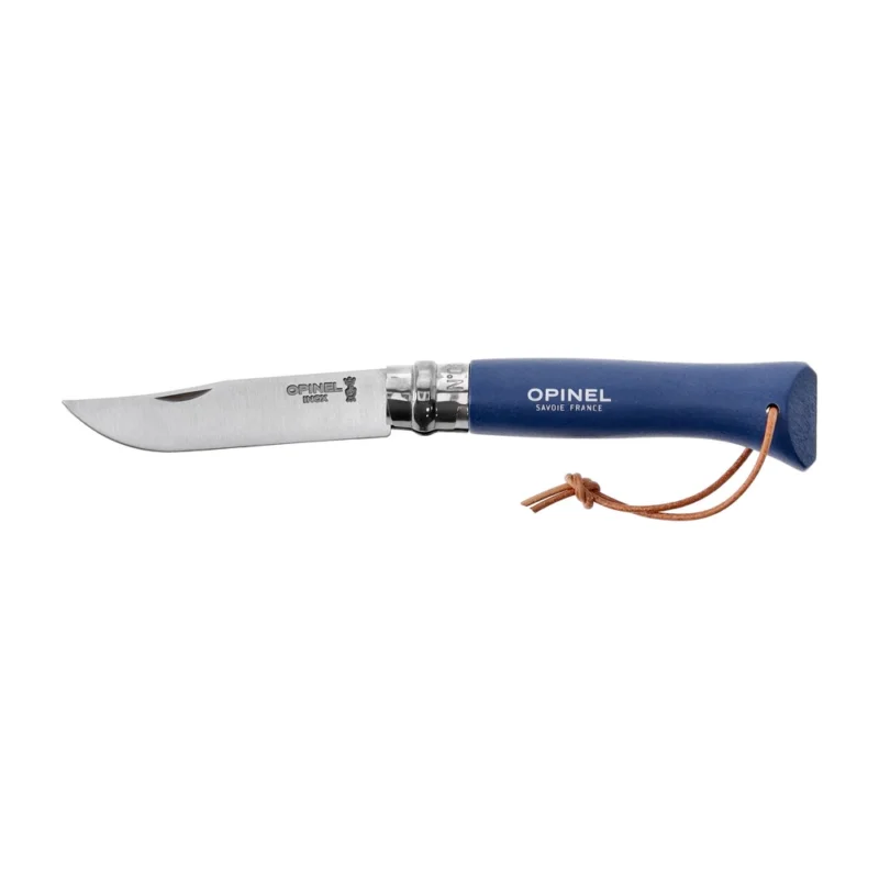 Nóż Opinel Colorama 08 inox grab niebieski z rzemieniem w etui Szybka wysyłka