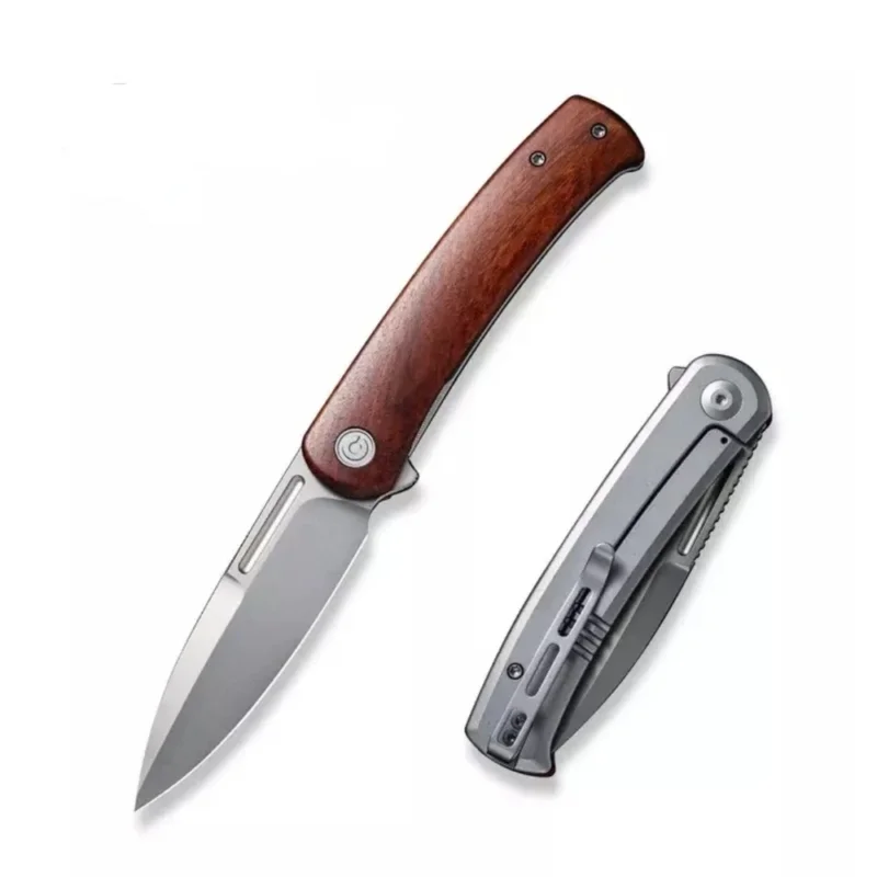 Nóż składany Civivi Cetos Cuibourtia Wood / Stainless Steel, Silver Bead Blasted 14C28N (C21025B-4) Wysoka jakość