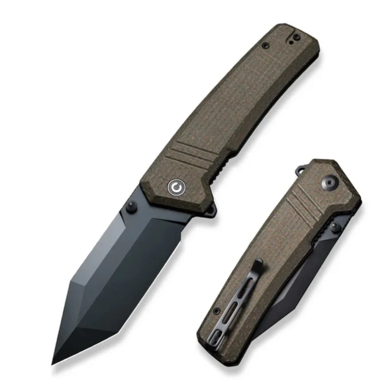 Oferta Nóż składany Civivi Bhaltair Green Burlap Micarta, Black 14C28N (C23024-3)
