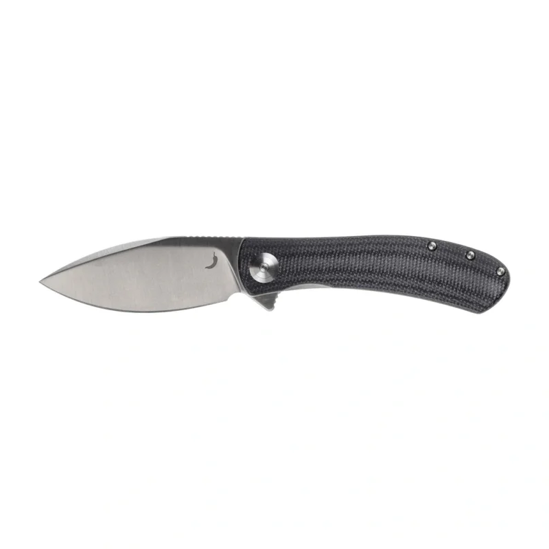 Wysoka jakość Trollsky Knives - Nóż Składany Mandu EVO MTE008 Liner Lock Satin 14C28N, Black Micarta