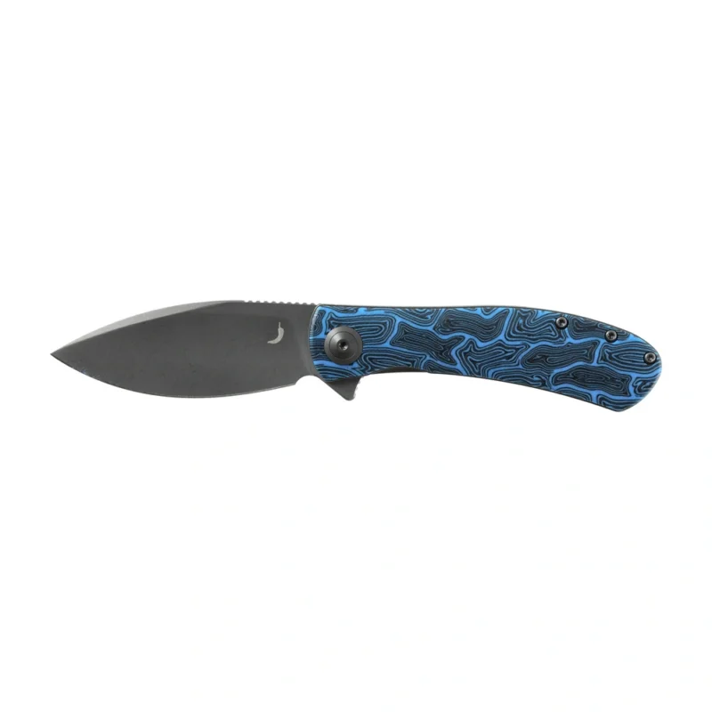 Trollsky Knives - Nóż Składany Mandu EVO MTE011 Liner Lock Grey Stonewashed 14C28N Blue Turtle G10 Ekspresowa dostawa