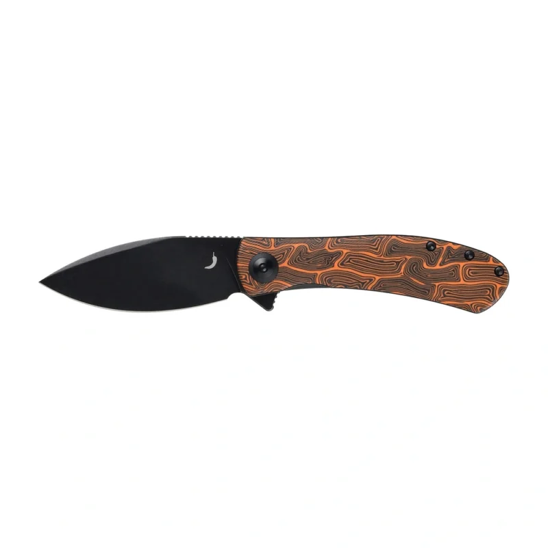 Taniej Trollsky Knives - Nóż Składany Mandu EVO MTE012 Liner Lock Black Stonewashed 14C28N Orange Turtle G10