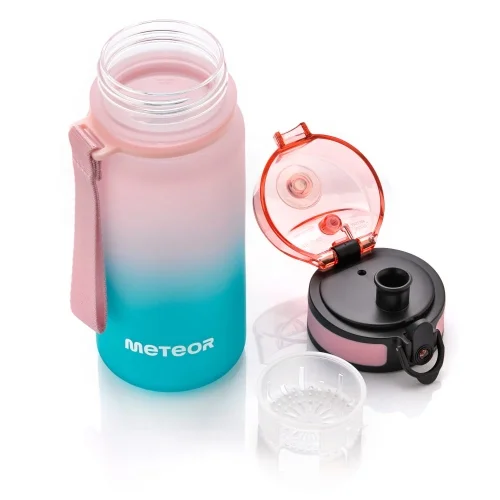 Bidon Sportowy Meteor 350 ml Różowy/Turkusowy Bezpieczne zakupy
