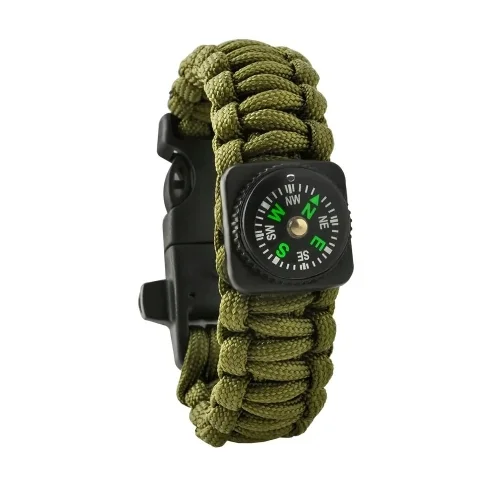 Obniżka ceny Bransoletka Opaska Paracord Survival z Kompasem