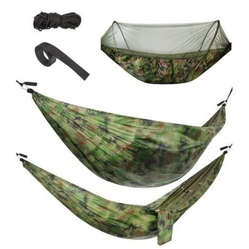 Bezpieczne zakupy Hamak Turystyczny z Moskitierą Army 260x140cm