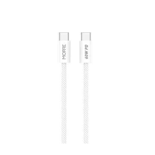 Kabel Morre 60W 2x USB-C 1m Biały Bezpieczne zakupy