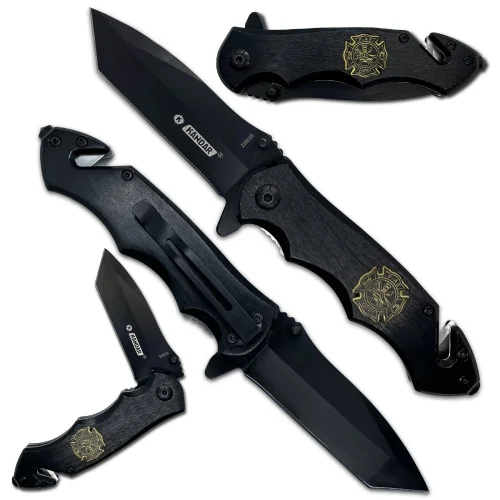 Wybór klientów Nóż NS10 Fire Dept Black Plain Oxide
