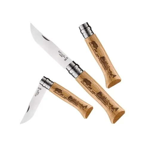 Nóż Opinel Inox nr 08 Animalia Boar Dzik Las Łatwy zwrot