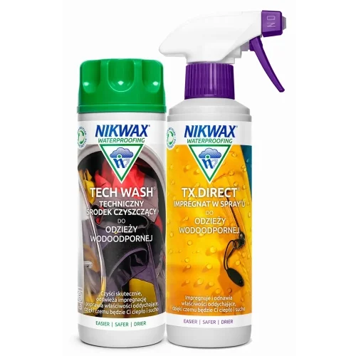 Nowy Zestaw Nikwax TECH WASH/TX.DIRECT SPRAY-ON 2x300ml