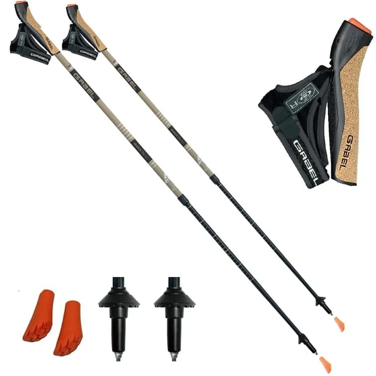 Nowość Kije Nordic Walking Gabel Stretch Lite Sand regulowane alu 75-130cm 200g