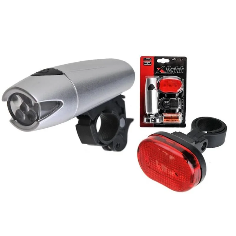 Zestaw lamp rowerowych X-Light 5 LED 25Lm Polaris +3 LED 3Lm baterie Zamów teraz
