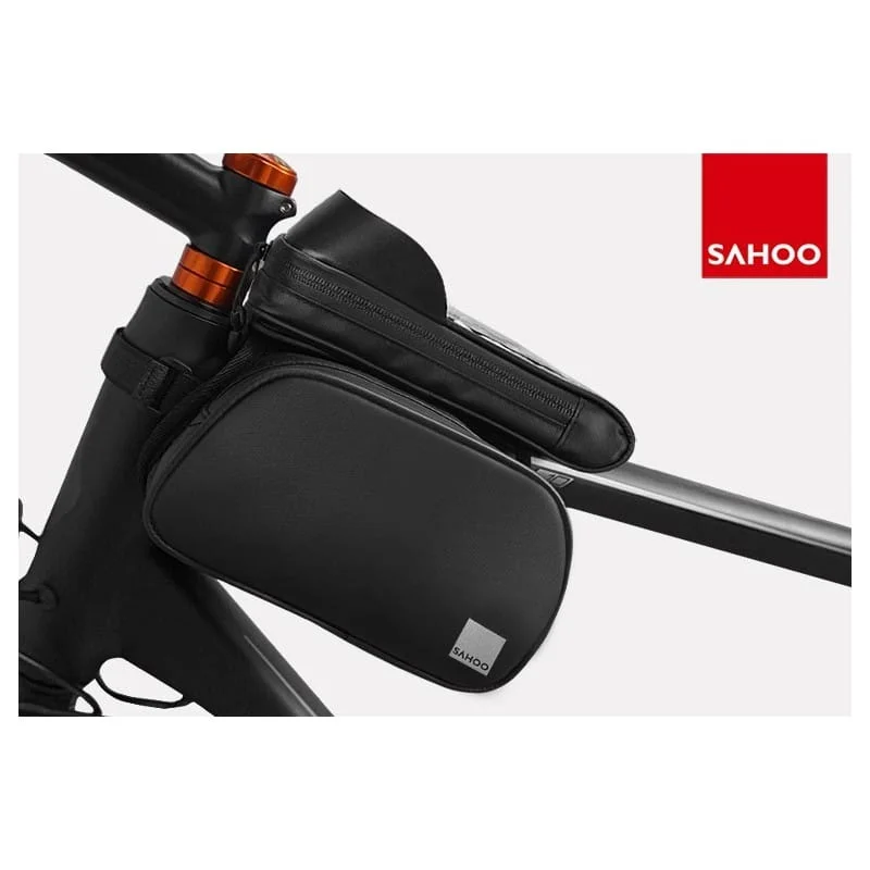 Sakwa rowerowa ROSWHEEL SAHOO na ramę na telefon wodoodporna czarna Rabat
