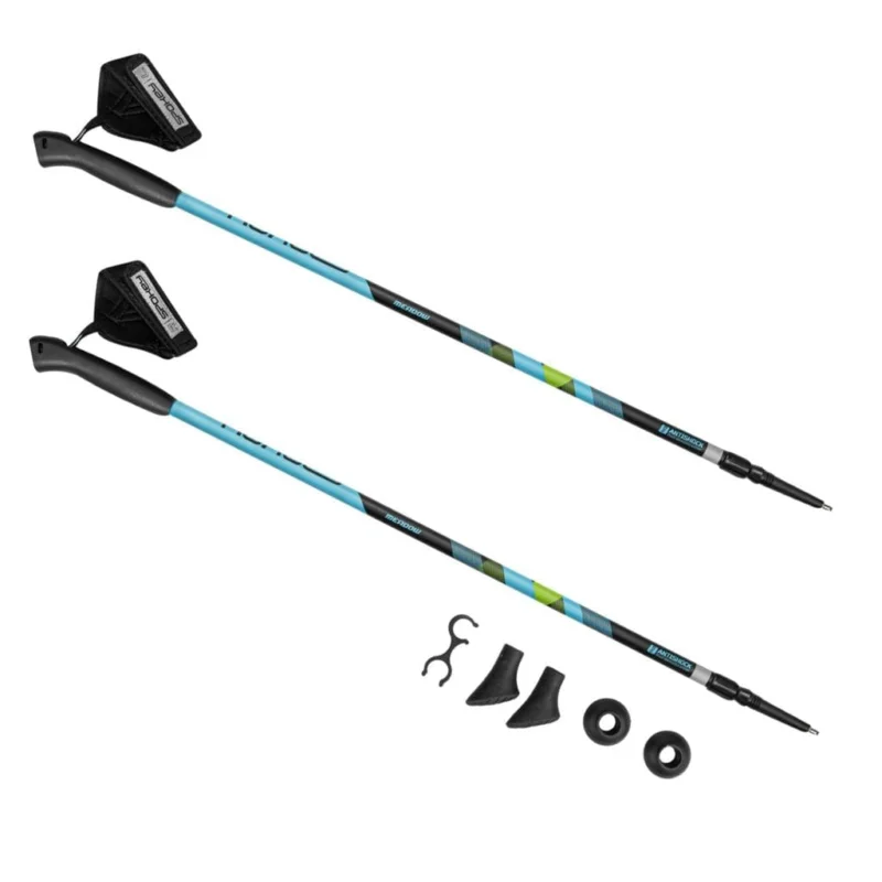 Kije Nordic Walking Spokey MEADOW regulowane alu 105-135cm czarno-niebieskie 220g Okazja