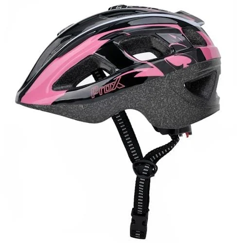 Kask rowerowy dziecięcy ProX Armor czarno-różowy Hit sprzedaży