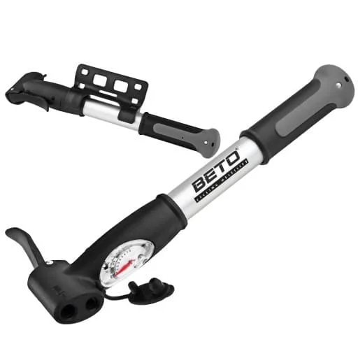 Bezpieczna płatność Pompka rowerowa BETO CLD-024NAG mini alu manometr 2-Way 100PSI