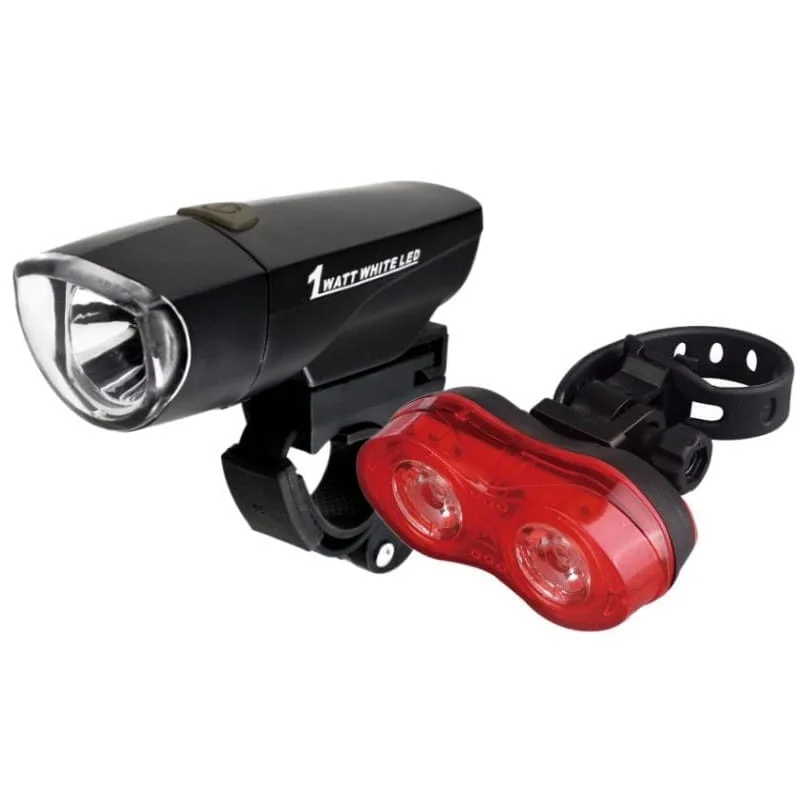 Wybór klientów Zestaw lamp rowerowych X-Light 1 LED 80Lm+2 LED 4,5Lm baterie