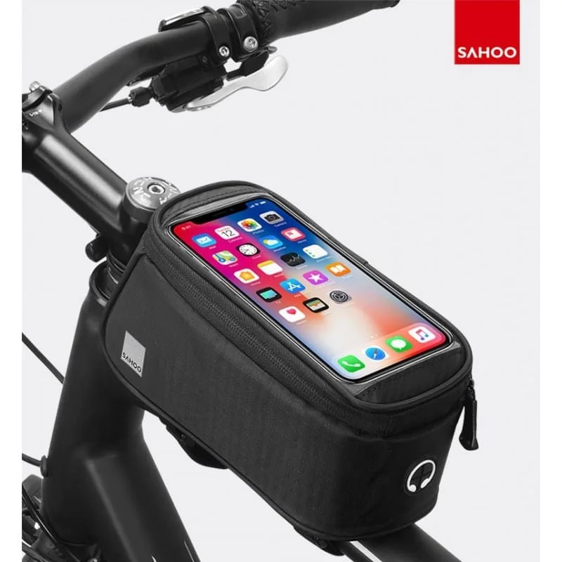 Sakwa rowerowa na ramę ROSWHEEL SAHOO na telefon 1,5L czarna Premium