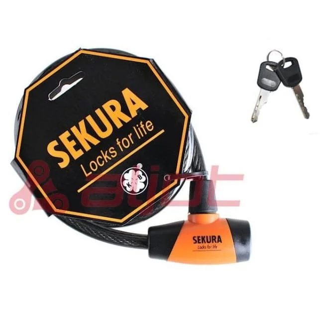 Tylko do końca tygodnia Zapięcie do roweru Sekura KB201 linka 12x850mm na klucz czarne