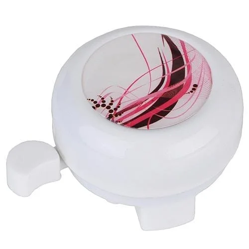 Super okazja Dzwonek rowerowy M-Wave ze wzorem 55mm stal biały