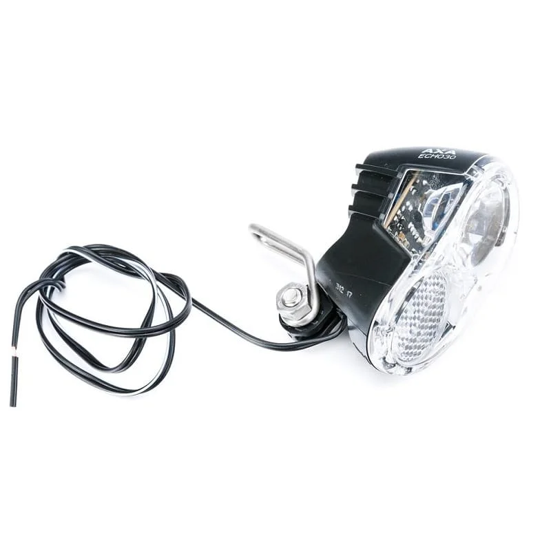 Nowość Lampka rowerowa przednia AXA Basta Echo 30 Steady Auto 1 LED 30LUX dynamo z podtrzymaniem