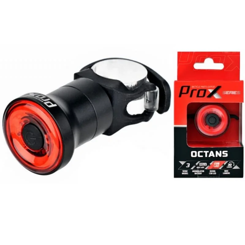 Lampka rowerowa tylna ProX OCTANS COB LED 30Lm USB, SMART SENSOR, BRAKE Wybór klientów