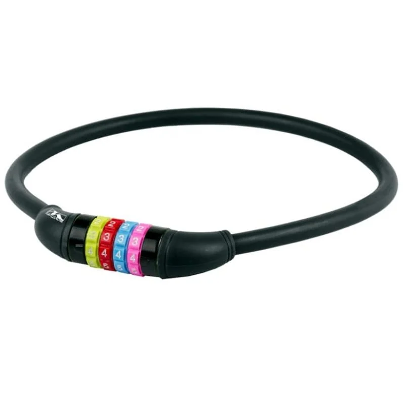 Zapięcie do roweru M-Wave linka 12x650mm na szyfr czarne Tani