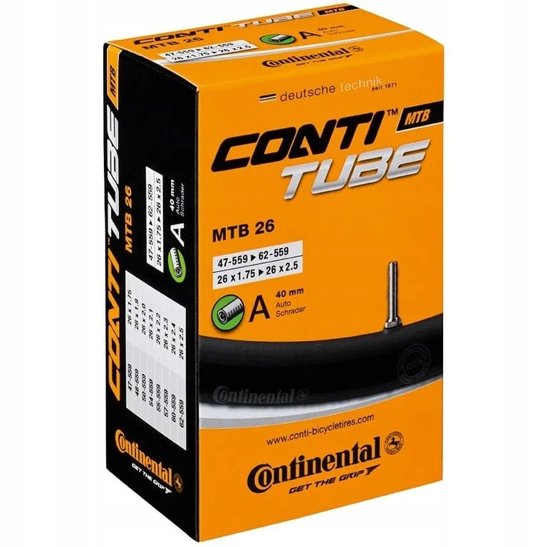 Dętka rowerowa Continental MTB 26×1,75-2,5 47/62-559 AV 40mm Bezpieczne zakupy