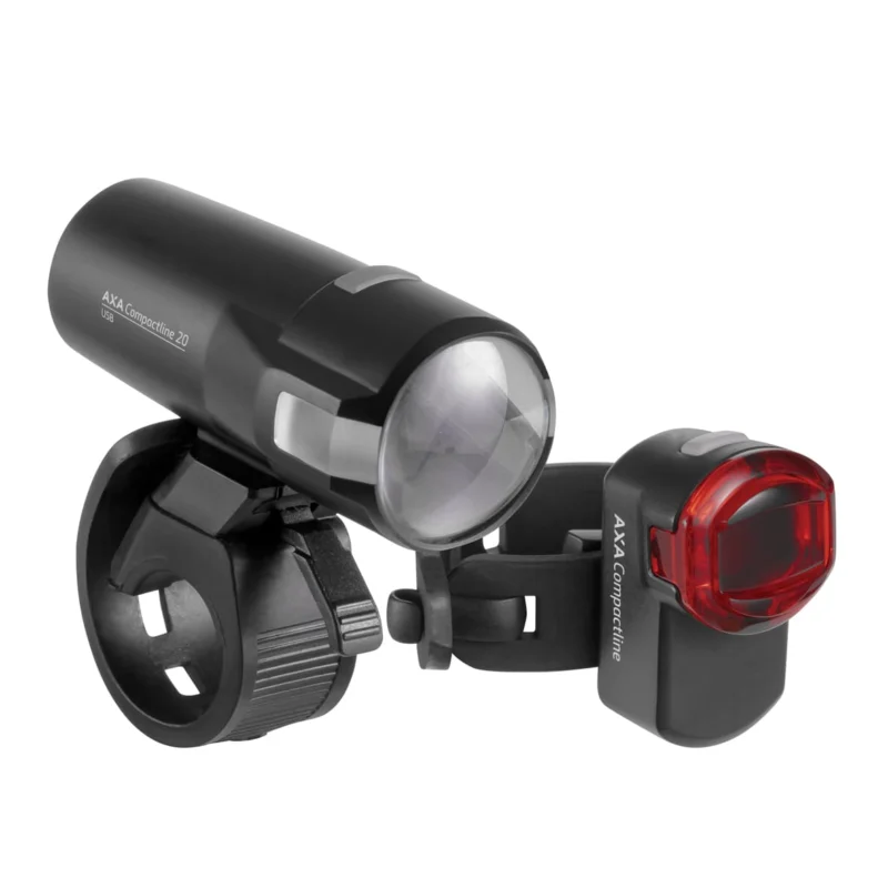 Obniżka ceny Zestaw lamp rowerowych AXA Compactline 20LUX USB