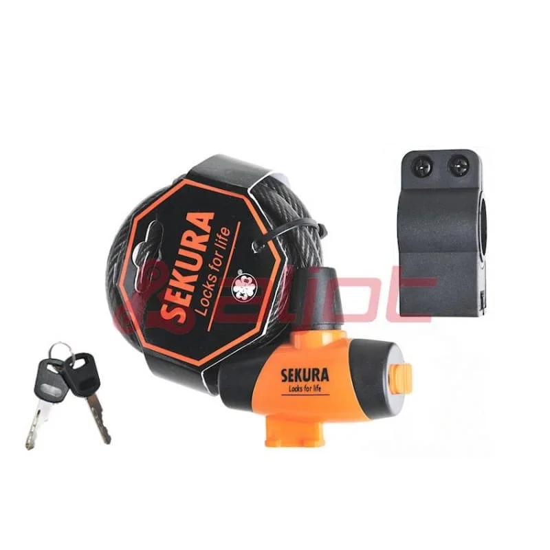Zapięcie do roweru Sekura KB104 linka 8x1500mm na klucz czarne Tani