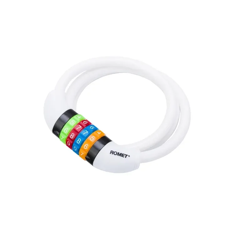 Nie przegap Zapięcie do roweru Romet linka 10x1000mm na szyfr białe