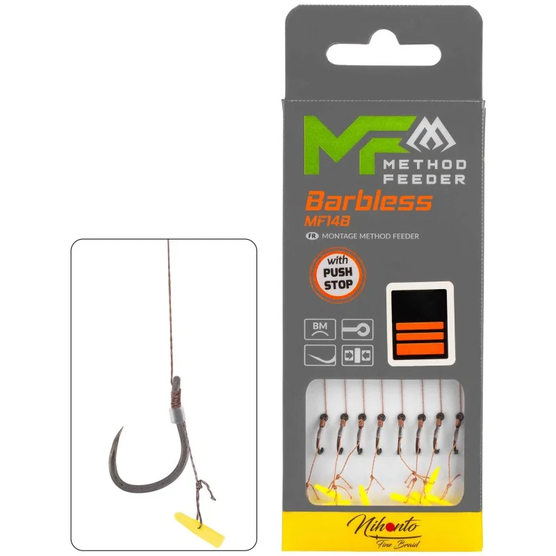 Przypony Mikado Mf Mf14 Z Push Stopem Hak Bez Zadziora Nr 10 / Plecionka: 0.12mm/10cm Oferta