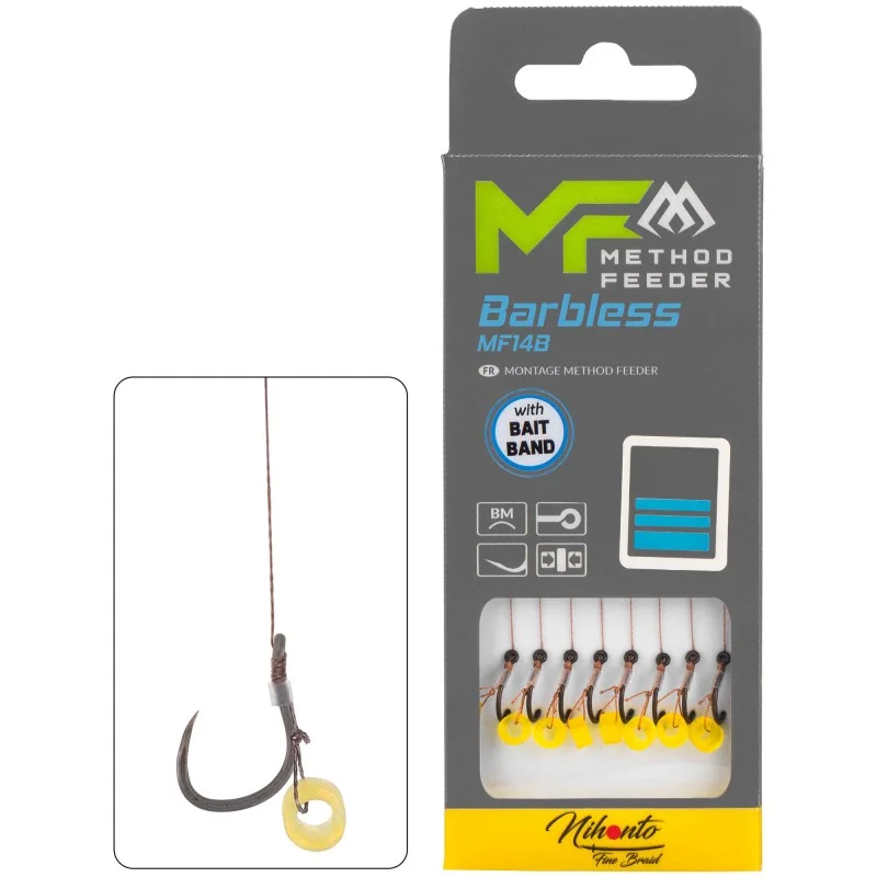 Przypony Mikado Mf Mf14 Z Gumką Hak Bez Zadziora Nr 10 / Plecionka: 0.12mm/10cm Bezpieczne zakupy